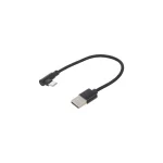Cablexpert Angle (90°) / Braided USB 2.0 Cable USB-C male - USB-A Μαύρο 0.2m CC-USB2-AMCML-0.2M - Image 3