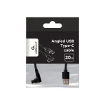 Cablexpert Angle (90°) / Braided USB 2.0 Cable USB-C male - USB-A Μαύρο 0.2m CC-USB2-AMCML-0.2M - Image 4