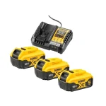 Dewalt Σετ 3 Μπαταριών Εργαλείου Λιθίου 18V Χωρητικότητας 5Ah με Φορτιστή DCB1104P3-QW