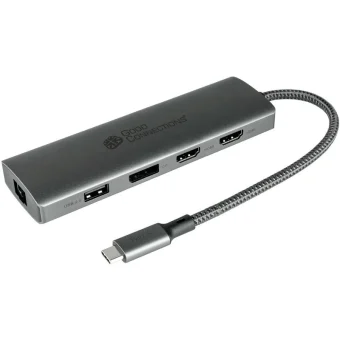 Good Connections USB-C Docking Station με HDMI/DisplayPort 4K PD Ethernet και σύνδεση 2 Οθονών Γκρι (HUB-C001A)
