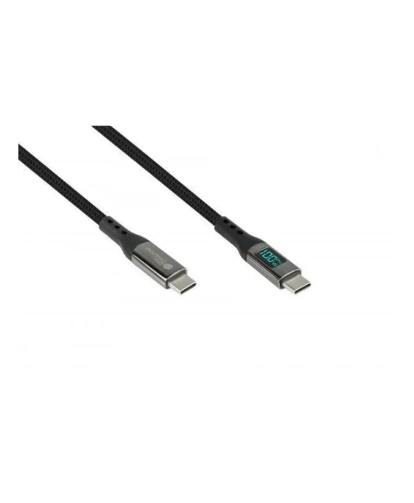 Good Connections Braided USB 2.0 Cable USB-C male - USB-C / USB-A 100W PD Μαύρο 1m 2213-D010S