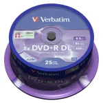 Verbatim Εγγράψιμα DVD+R 8x Dual Layer 8.5GB Cake Box 25τμχ 43757