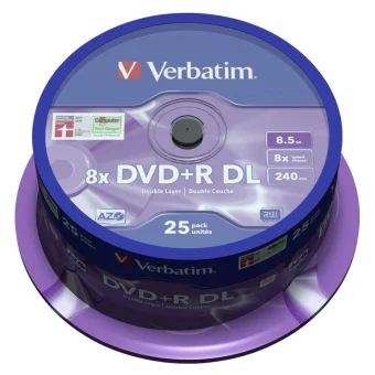 Verbatim Εγγράψιμα DVD+R 8x Dual Layer 8.5GB Cake Box 25τμχ 43757