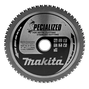 Makita Δίσκος Κοπής Μετάλλου με 60 Δόντια 20mm B-47173