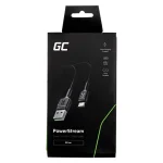 Green Cell PowerStream Braided USB 2.0 Cable USB-C male - USB-C 60W Μαύρο 0.3m KABGC25 KABGC31 - Image 6