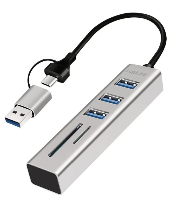 LogiLink Hub 3 Θυρών USB 3.2 με σύνδεση USB-C Γκρι UA0445