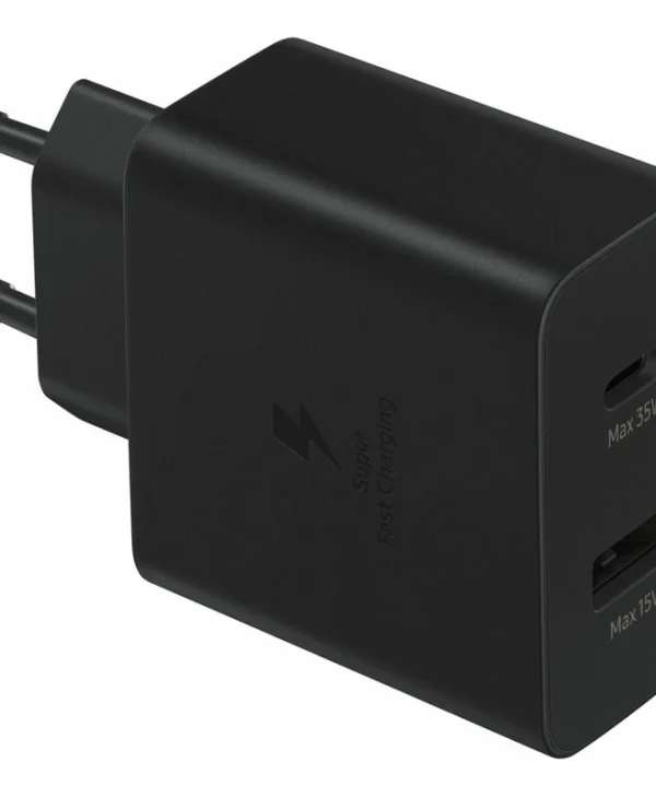 Samsung Φορτιστής Χωρίς Καλώδιο με Θύρα USB-A και Θύρα USB-C 35W Μαύρος (EP-TA220NBEGEU)