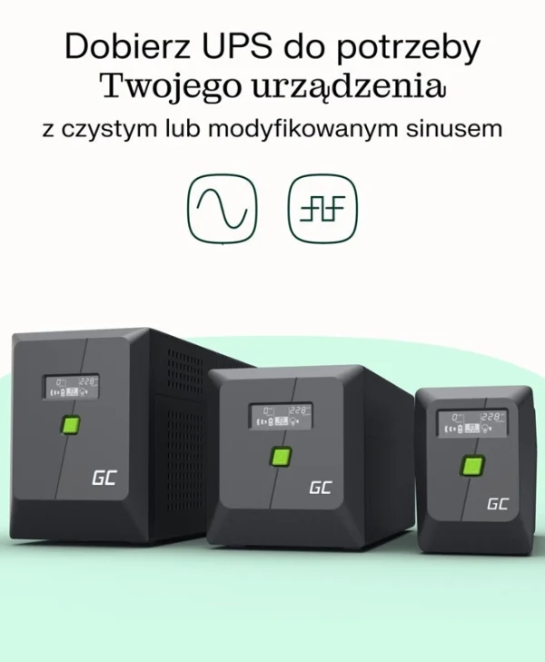 Green Cell UPSLP480 UPS Line-Interactive 750VA 480W