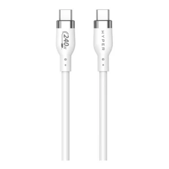 Hyper USB 2.0 Cable USB-C male - USB-C 240W PD Λευκό 1m HJ4001WHGL