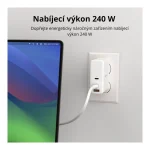 Hyper USB 2.0 Cable USB-C male - USB-C 240W PD Λευκό 1m HJ4001WHGL - Image 2
