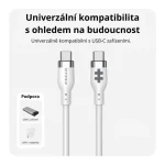 Hyper USB 2.0 Cable USB-C male - USB-C 240W PD Λευκό 1m HJ4001WHGL - Image 5