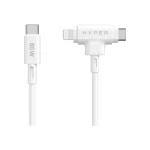 Targus Regular USB to Lightning / Type-C Cable Λευκό 1.5m HJ4010WHGL - Image 3