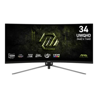 MSI MAG 345CQRF E20 Ultrawide HDR Curved Monitor 34" QHD 3440x1440 200Hz με Χρόνο Απόκρισης 0.5ms GTG 9S6-3DD14H-030