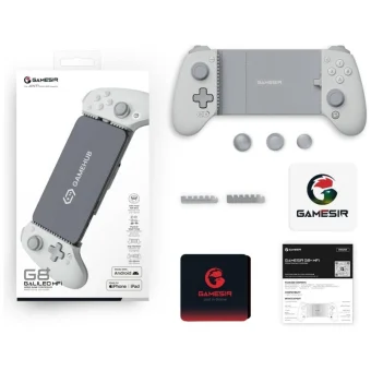 Gamesir Ενσύρματο Gamepad με Hall Effect Sticks για Android / iOS Λευκό GSG8BT004