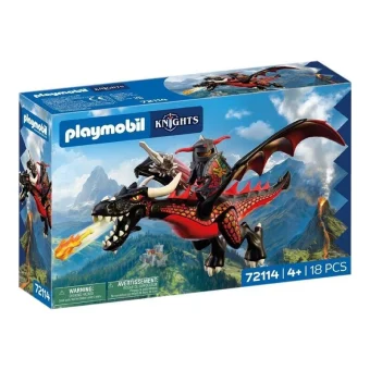 Playmobil Knights Μαύρος Δράκος και Ιππότης για 4 ετών 72114
