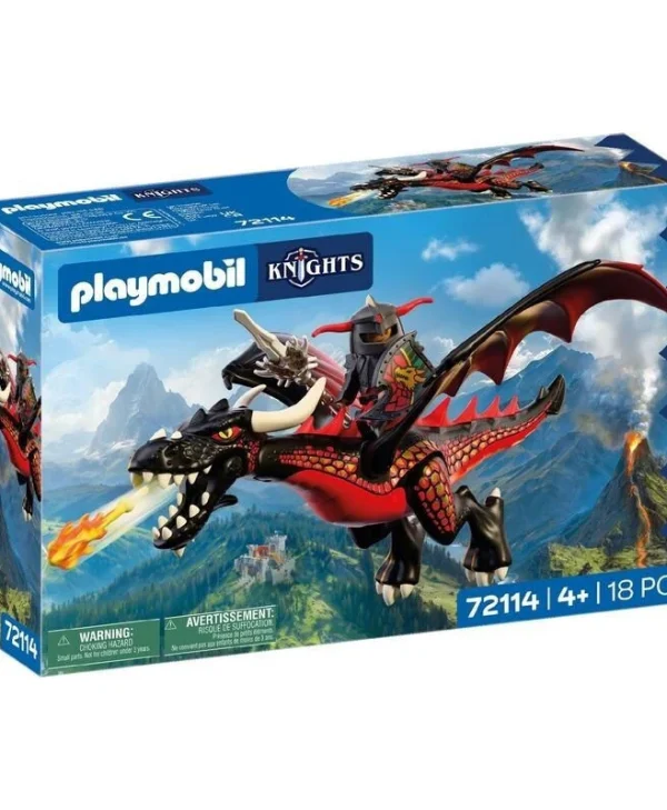 Playmobil Knights Μαύρος Δράκος και Ιππότης για 4 ετών 72114