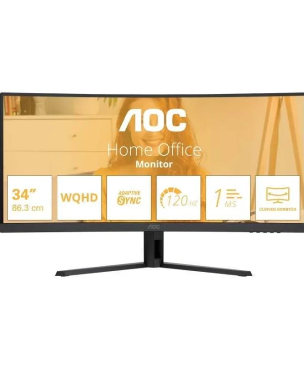 AOC CU34B3E Ultrawide VA HDR Curved Monitor 34" QHD 3440x1440