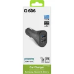 SBS Φορτιστής Αυτοκινήτου 12W με Θύρες: 2xUSB Μαύρος TECR2USB24AFAST - Image 3