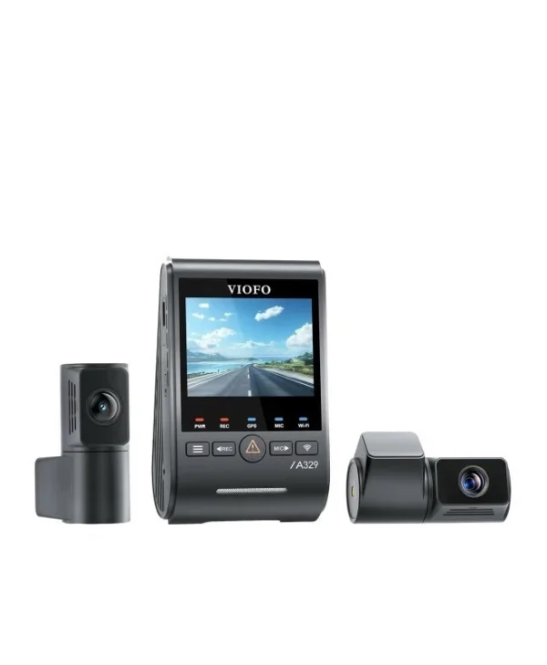 VIF A329T Σετ Κάμερα DVR Αυτοκινήτου 4K με Οθόνη 2.4" Wi-Fi, GPS & Κάμερα Οπισθοπορείας A329T 3CH GPS
