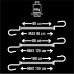 Master Lock Χταπόδι Αποσκευών Αυτοκινήτου 100cm 2 Άκρων με Διπλό Γάντζο 60/80/100cm 6τμχ 3040EURDAT - Image 3