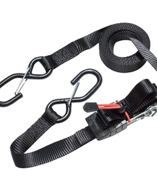 Master Lock Ιμάντας Αποσκευών Αυτοκινήτου 450cm με Καστάνια & Γάντζο S για Φορτία έως 400kg Μαύρο 2τμχ 3066EURDAT