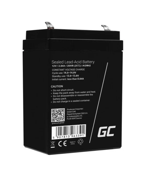Green Cell Μπαταρία UPS με Χωρητικότητα 2.8Ah και Τάση 12V AGM42 1τμχ