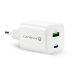 everActive Φορτιστής Χωρίς Καλώδιο GaN με Θύρα USB-A και Θύρα USB-C 45W Power Delivery Λευκός (SC-450Q)