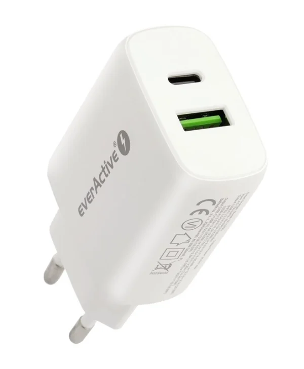 everActive Φορτιστής Χωρίς Καλώδιο με Θύρα USB-A και Θύρα USB-C 26W Quick Charge 3.0 Λευκός (SC-370Q)