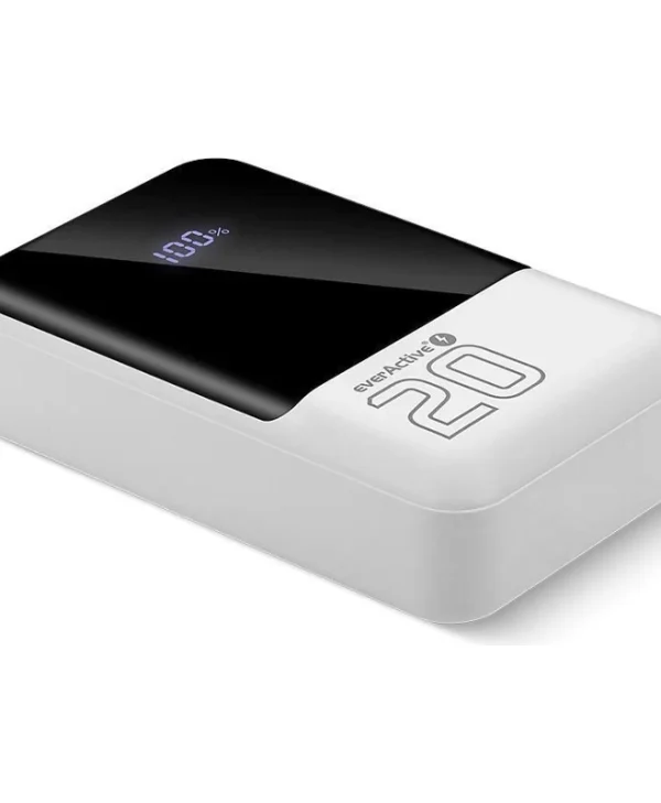 everActive EB-20Q Power Bank 20000mAh 22.5W με 2 Θύρες USB-A και Θύρα USB-C Λευκό