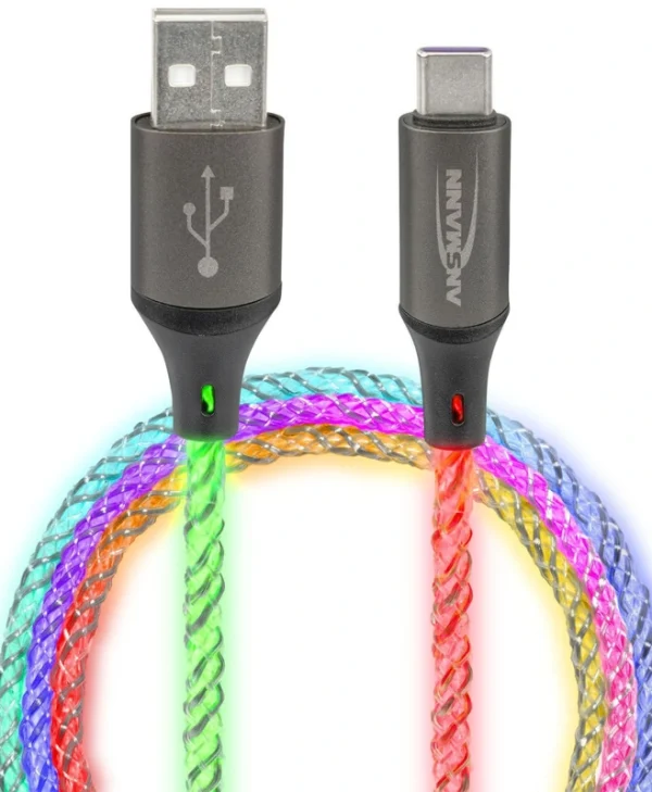 Ansmann LED USB-C to Lightning Cable 60W Πολύχρωμο 1m 1700-0158