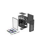 Shobo SH8F Gaming Midi Tower Κουτί Υπολογιστή με Πλαϊνό Παράθυρο και ARGB Φωτισμό Μαύρο NFO-2402 - Image 10
