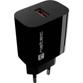 Natec Φορτιστής Χωρίς Καλώδιο με Θύρα USB-A 18W Power Delivery / Quick Charge 3.0 Μαύρος (Ribera NUC-2393)