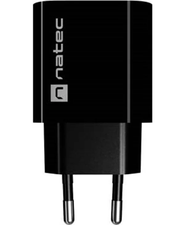 Natec Φορτιστής Χωρίς Καλώδιο με Θύρα USB-A και Θύρα USB-C 20W Power Delivery / Quick Charge 3.0 Μαύρος (Ribera NUC-2397)