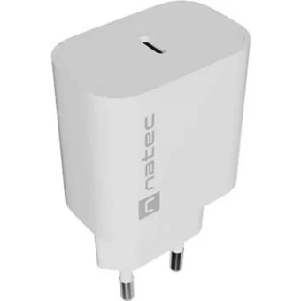 Natec Φορτιστής Χωρίς Καλώδιο με Θύρα USB-C 20W Power Delivery / Quick Charge 3.0 Λευκός (Ribera NUC-2394)