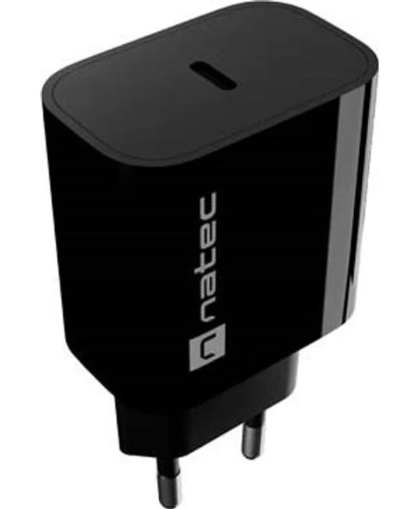 Natec Φορτιστής Χωρίς Καλώδιο με Θύρα USB-C 20W Power Delivery / Quick Charge 3.0 Μαύρος (NUC-2395)