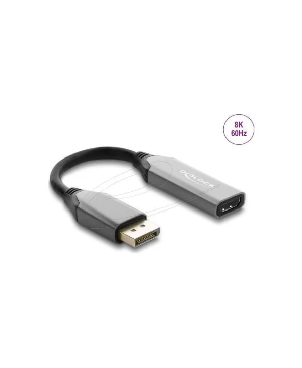 Delock Converter 64366 Active Displayport 1.4 To Hdmi Adapter 8k Hdr Function Black Grey