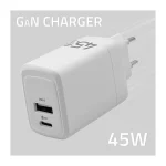 Qoltec Φορτιστής Χωρίς Καλώδιο GaN με Θύρα USB-A και Θύρα USB-C 45W Power Delivery / Quick Charge 3.0 Λευκός (51825) - Image 5