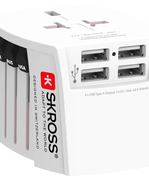 Skross Αντάπτορας Πρίζας από Universal σε Universal με 4 Θύρες USB 1.302961