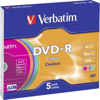 Verbatim Εγγράψιμα DVD-R 16x 4.7GB 5τμχ 43557