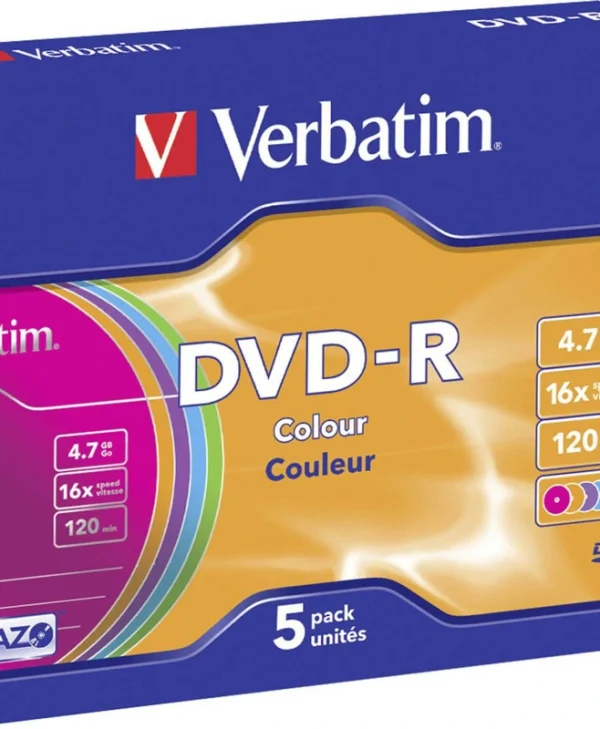 Verbatim Εγγράψιμα DVD-R 16x 4.7GB 5τμχ 43557