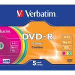 Verbatim Εγγράψιμα DVD-R 16x 4.7GB 5τμχ 43557 - Image 3