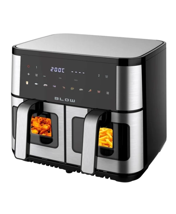 Blow Air Fryer με Διπλό Αποσπώμενο Κάδο 9lt Μαύρο 44-601 44-601#