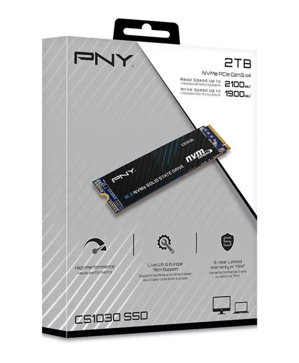 PNY CS1030 SSD 2TB τύπου M.2 με σύνδεση PCI Express 3.0 M280CS1030-2TB-RB