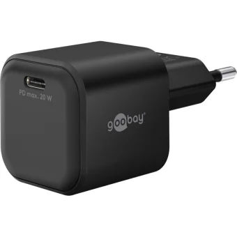Goobay Φορτιστής Χωρίς Καλώδιο GaN με Θύρα USB-C 20W Power Delivery Μαύρος (Nano) 76690