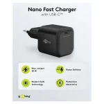 Goobay Φορτιστής Χωρίς Καλώδιο GaN με Θύρα USB-C 20W Power Delivery Μαύρος (Nano) 76690 - Image 3