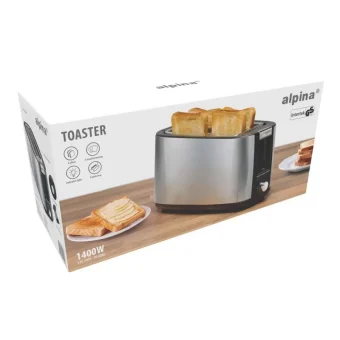Alpina Appliances Φρυγανιέρα 2 Θέσεων 1400W Inox ALP-SI-22909