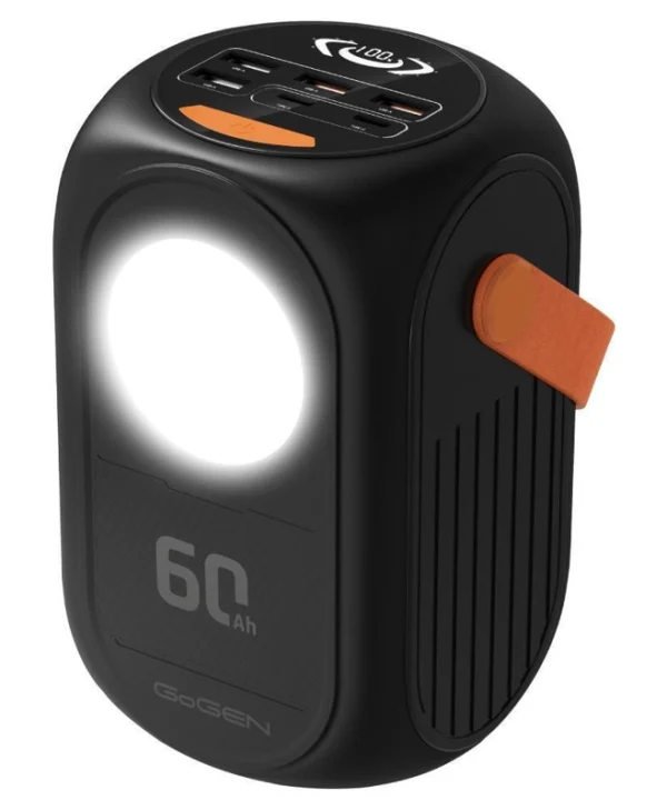 GoGEN Power Bank 60000mAh με 4 Θύρες USB-A και 2 Θύρες USB-C Μαύρο GOG-PB600001B