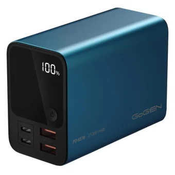 GoGEN Power Bank 27000mAh με 2 Θύρες USB-A και 2 Θύρες USB-C Μπλε GOG-PB270001BL
