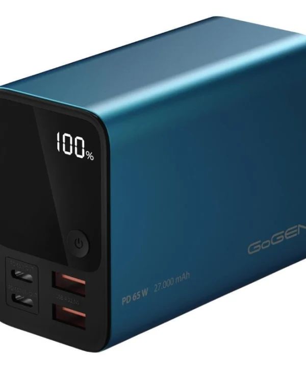 GoGEN Power Bank 27000mAh με 2 Θύρες USB-A και 2 Θύρες USB-C Μπλε GOG-PB270001BL