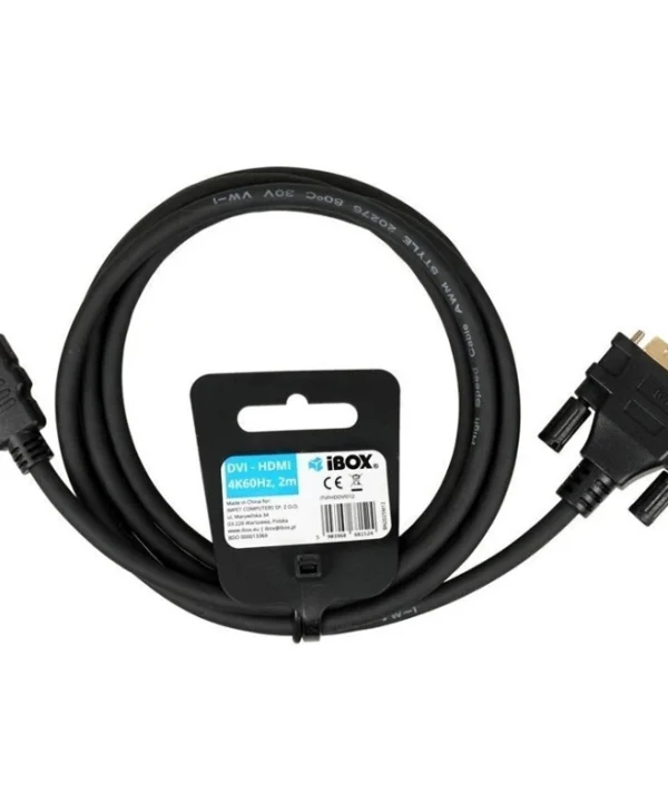 iBox Cable DVI-D male - HDMI male 2m Μαύρο ITVFHDDVI012